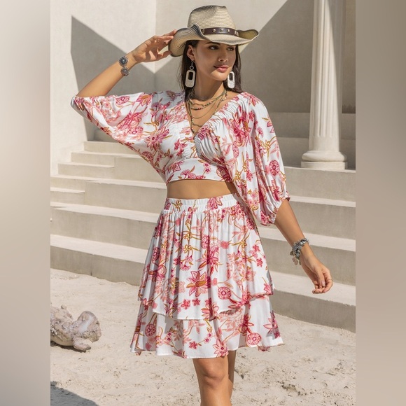 Two-piece Set Half Sleeve Top and Skirt Set - Picture 5 of 8